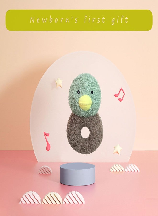 Doindute Baby Mallard Duck Soft Rattle Toy, Plush Green Duck Infant Shaker Rattle Easy-Grasp Stuffed Animal Toy, Gifts for Newborns Babies Toddlers Boys Girls, 5.3 Inches - Image 3
