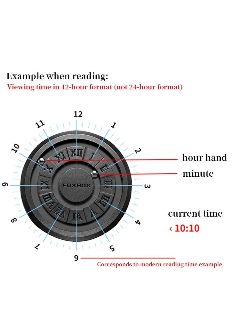 فوكس بوكس ساعة كوارتز رجالية مبتكرة بميزة التمرير المغناطيسي للرجال ساعات مقاومة للماء - 42 مم - أسود - Image 5