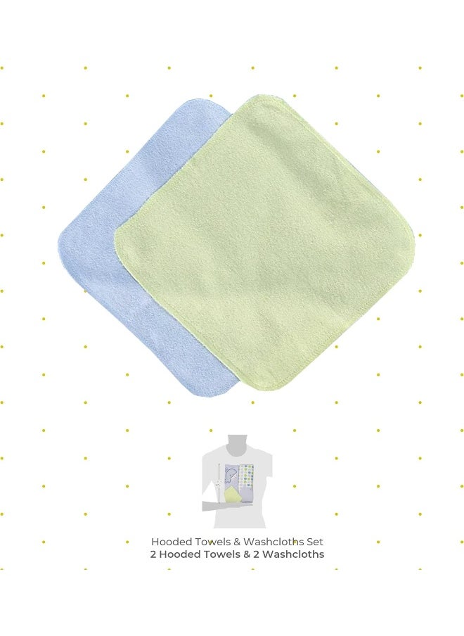 Spasilk Spasilk Hooded Terry Bath Towel with Washcloths, Whale Blue, 2-Count  - Image 2