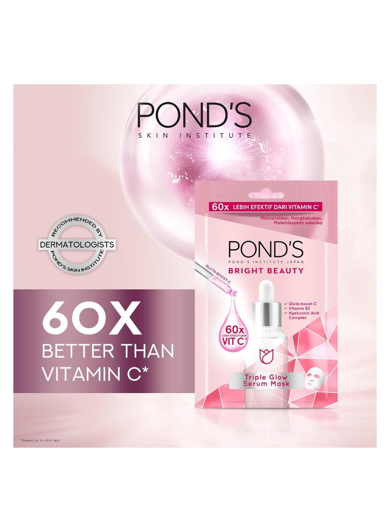 بوندس قناع ورقي من POND'S Bright Beauty Triple Glow Serum بحجم 20 جرام - Image 3
