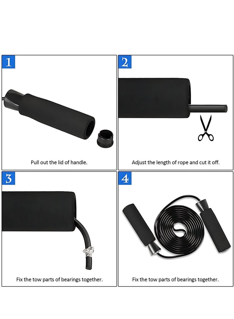 ALMiHomi 6-Piece Home Gym Fitness Set – Ab Roller Wheel with Push-Up Bars, Jump Rope, Grip Strengthener & Knee Pad – Full Body Core & Abs Training Kit for Men and Women - Image 4