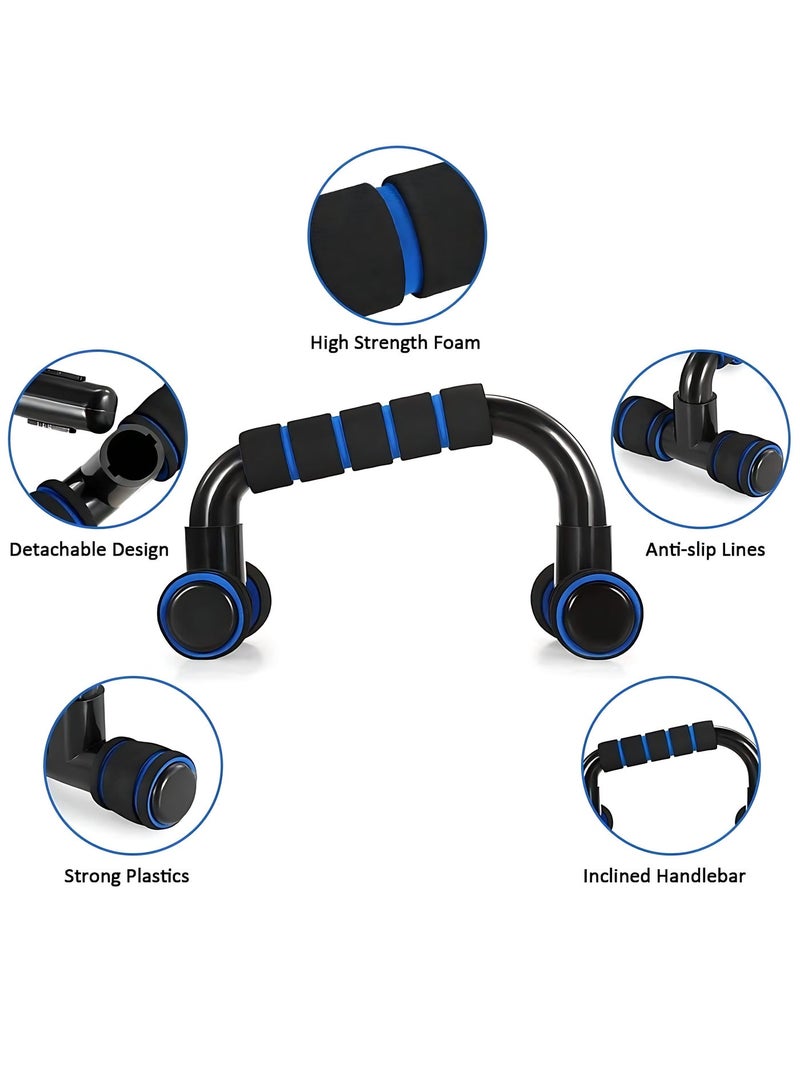 ALMiHomi 6-Piece Home Gym Fitness Set – Ab Roller Wheel with Push-Up Bars, Jump Rope, Grip Strengthener & Knee Pad – Full Body Core & Abs Training Kit for Men and Women - Image 3