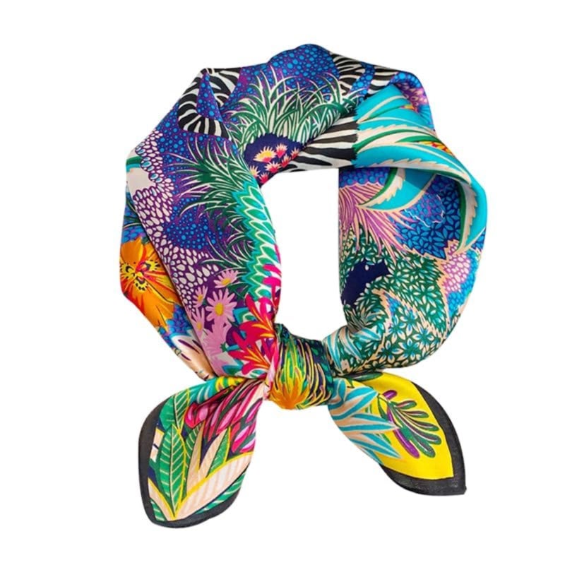 53 * 53Cm small square scarf silk scarf silk square spring and summer scarf headband binding bag/Garden zebra - Image 1