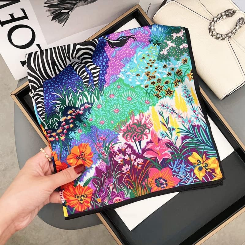 53 * 53Cm small square scarf silk scarf silk square spring and summer scarf headband binding bag/Garden zebra - Image 2
