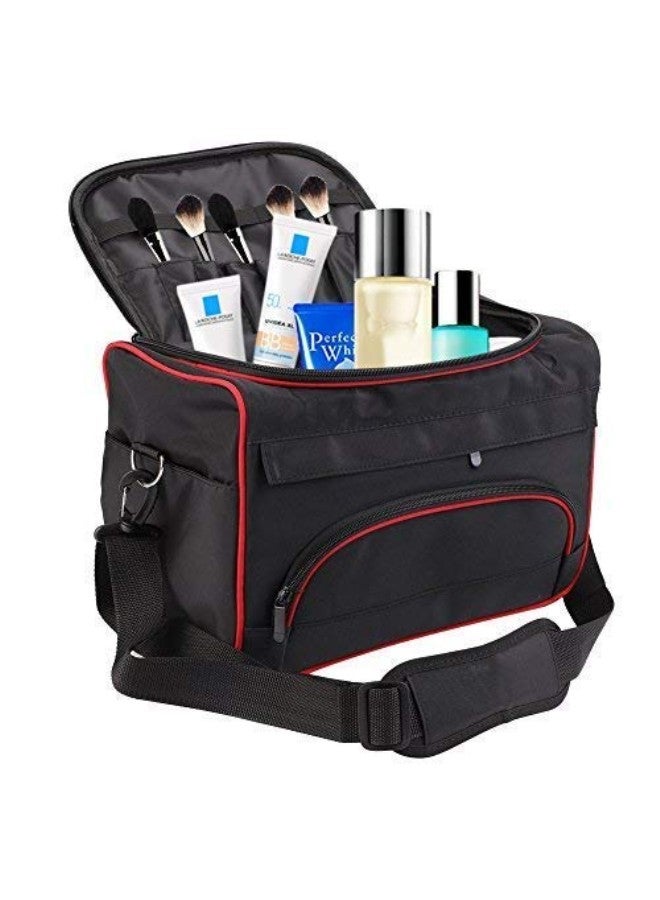 klarako Makeup Travel Bag, Multi-function Portable Hair Dressing Storage Bags Large Capacity Hair Stylist Cosmetic Organizer with Shoulder Strap  - Image 2