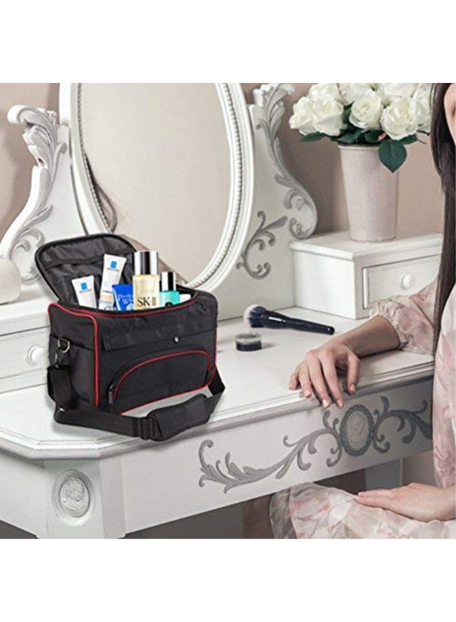 klarako Makeup Travel Bag, Multi-function Portable Hair Dressing Storage Bags Large Capacity Hair Stylist Cosmetic Organizer with Shoulder Strap  - Image 3