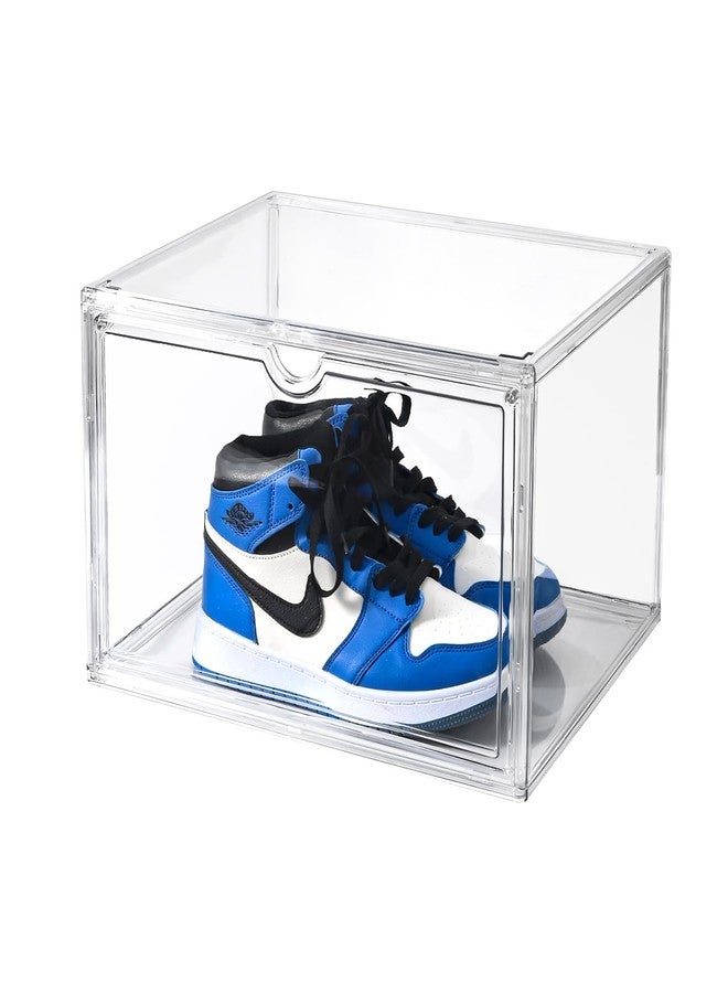 Uni HIMO Clear Shoe Organizer,Stackable Shoe Display Case,Shoe Box Storage Bins with Magnetic Door,Fit Shoe Size Up to US 14 (X-Large-1Pack) - Image 1