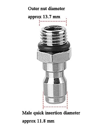 Nirali 14 Stainless Steel Quick connector QC Male Plug for pressure washer fitting Male Threaded 14mm - Image 2