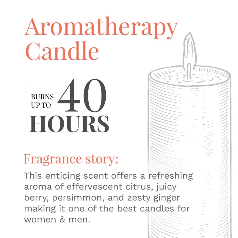 Candle-lite Scented Candles, Sunlit Mandarin Berry Fragrance, One 10 oz. Three Wick Aromatherapy Candle with 20-40 Hours of Burn Time, Orange Color - Image 4
