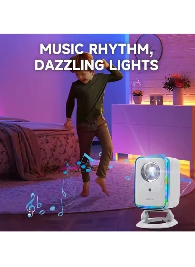 Umiio U20 Portable HDMI Video Projector with 200 ANSI Brightness, 4K Support, Dual-Band WiFi 2.4/5G, Android OS, Auto Keystone Correction, Built-In Hi-Fi Speaker, Compact Home Theater & Outdoor Cinema Projector - Image 3