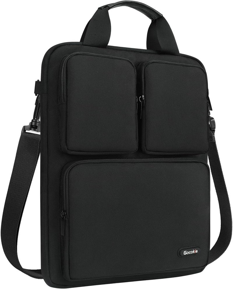 Gocokia 13-14.1 Inch Laptop Bag Three Pockets for MacBook Air, 13-inch MacBook Pro Retina,14.1 inch Laptop,Cross-body Shoulder Briefcase Bag,Messenger Bag Briefcase Handbag Carrying Case - Image 1
