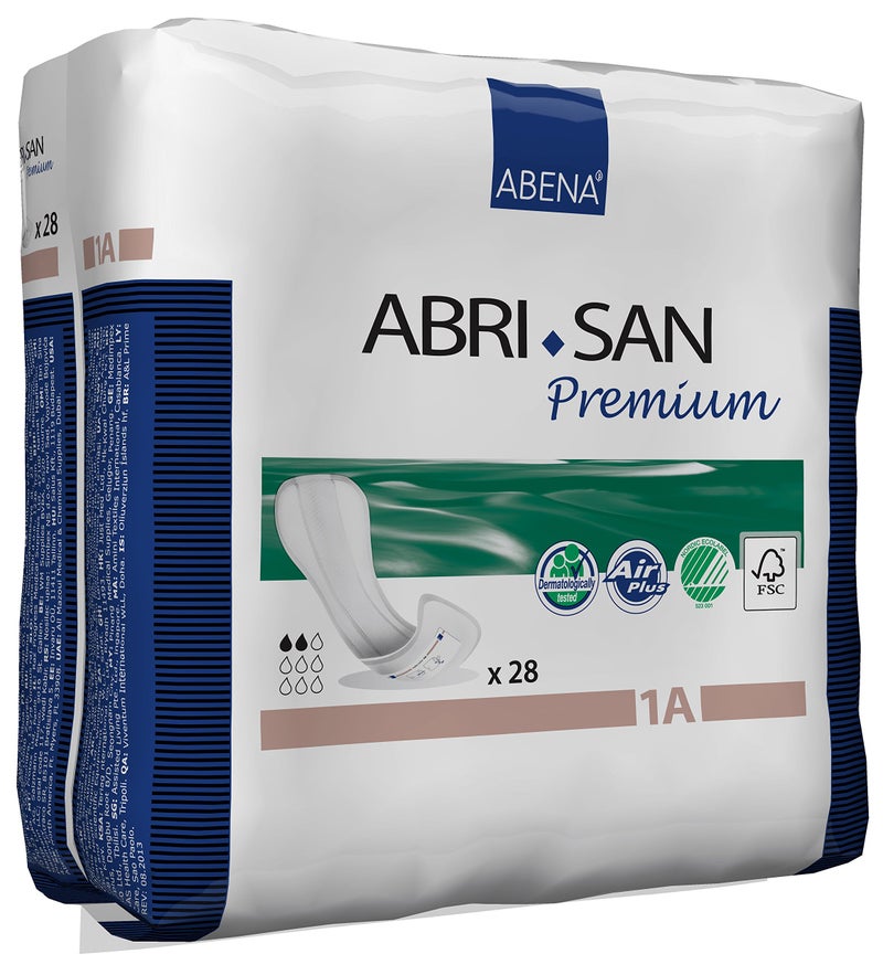 Abena AbriSan Premium Incontinence Pads Light Absorbency Sizes 1 To 3A Size 1A 28 Count