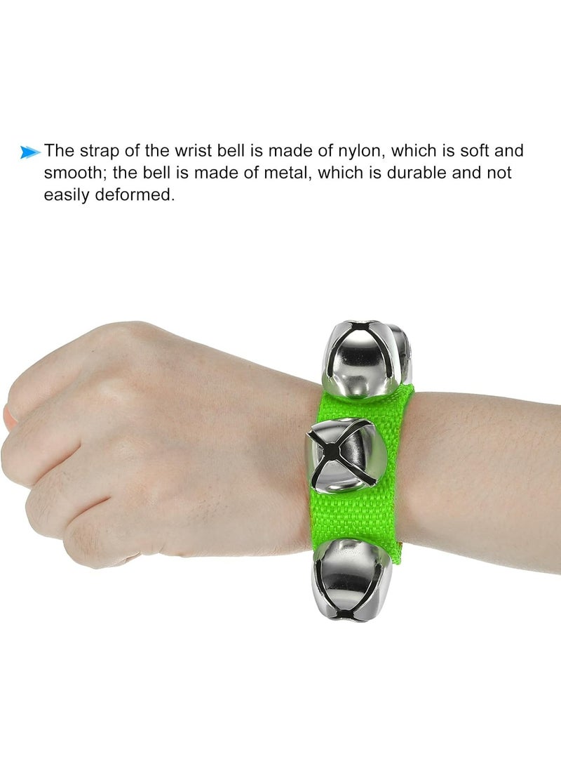 Mike Music Adjustable Green Nylon Wrist Jingle Bells for Children - Image 4