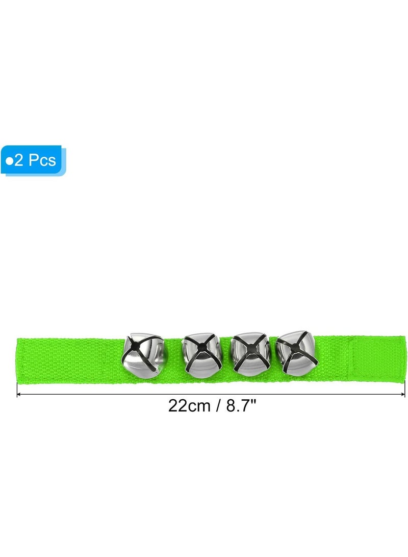 Mike Music Adjustable Green Nylon Wrist Jingle Bells for Children - Image 2