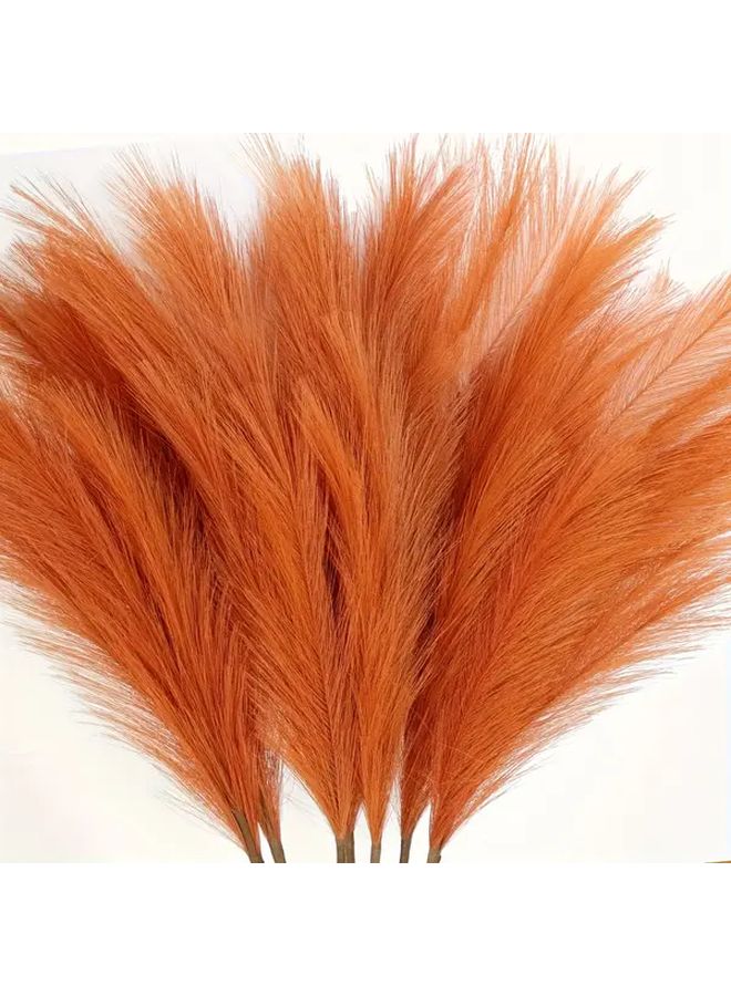 10 Pack Orange Red Artificial Reed Grass Bohemian Decor Indoor Bouquet - Image 5