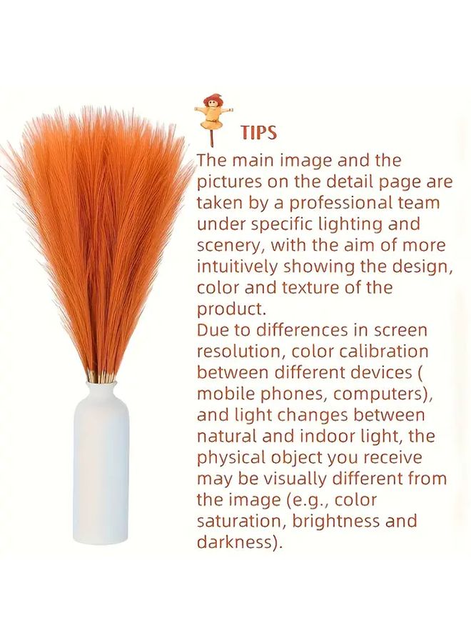 10 Pack Orange Red Artificial Reed Grass Bohemian Decor Indoor Bouquet - Image 4