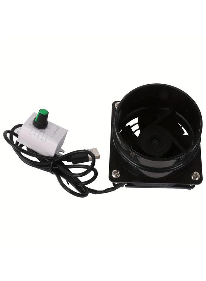 Mini Range Hood Fan USB Powered Adjustable Speed Metal Construction Black - Image 2