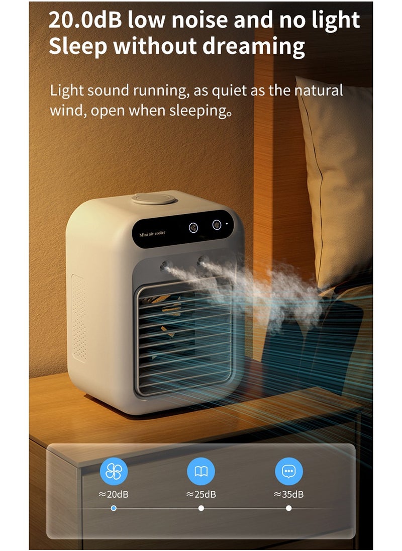 Generic - USB Mini Air Cooler Fan | Home & Office Desktop Cooling Fan with Dual Spray Mist & Humidifier | 2-Speed Adjustable Wind | 500ml Water Tank | Ultra-Quiet 20dB | Rechargeable & Plug-in | Portable Air Conditioner Fan - Image 1