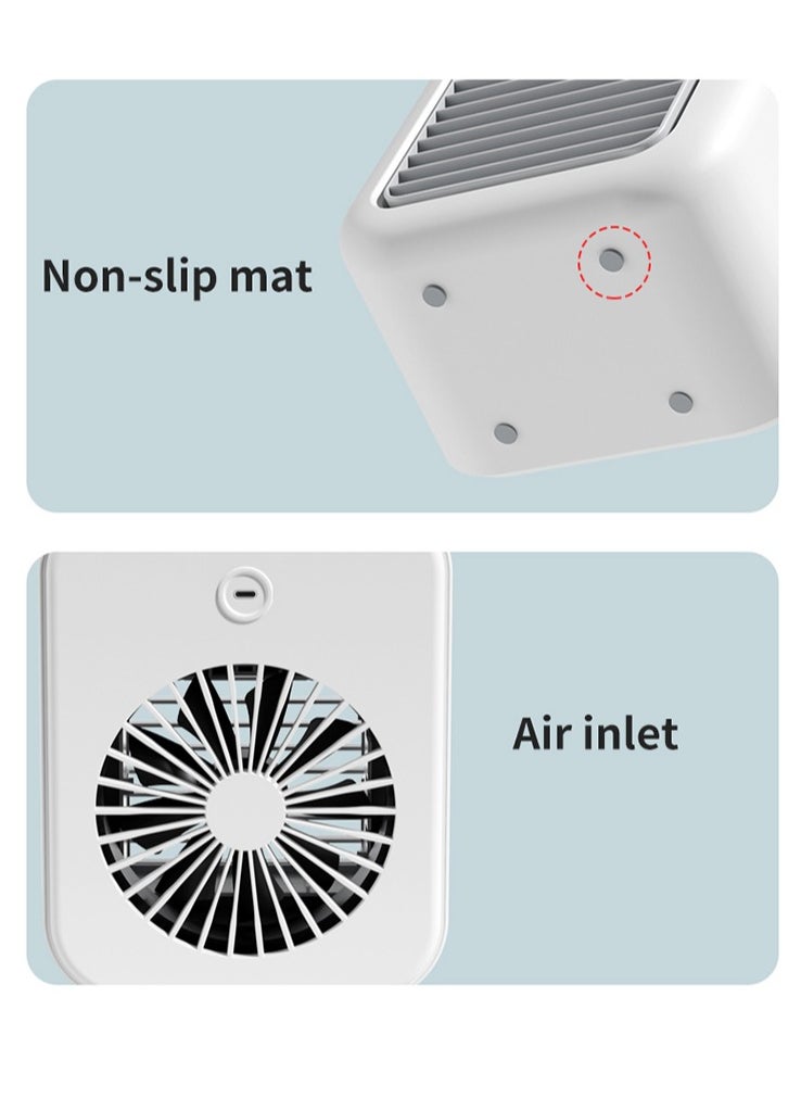Generic - USB Mini Air Cooler Fan | Home & Office Desktop Cooling Fan with Dual Spray Mist & Humidifier | 2-Speed Adjustable Wind | 500ml Water Tank | Ultra-Quiet 20dB | Rechargeable & Plug-in | Portable Air Conditioner Fan - Image 1