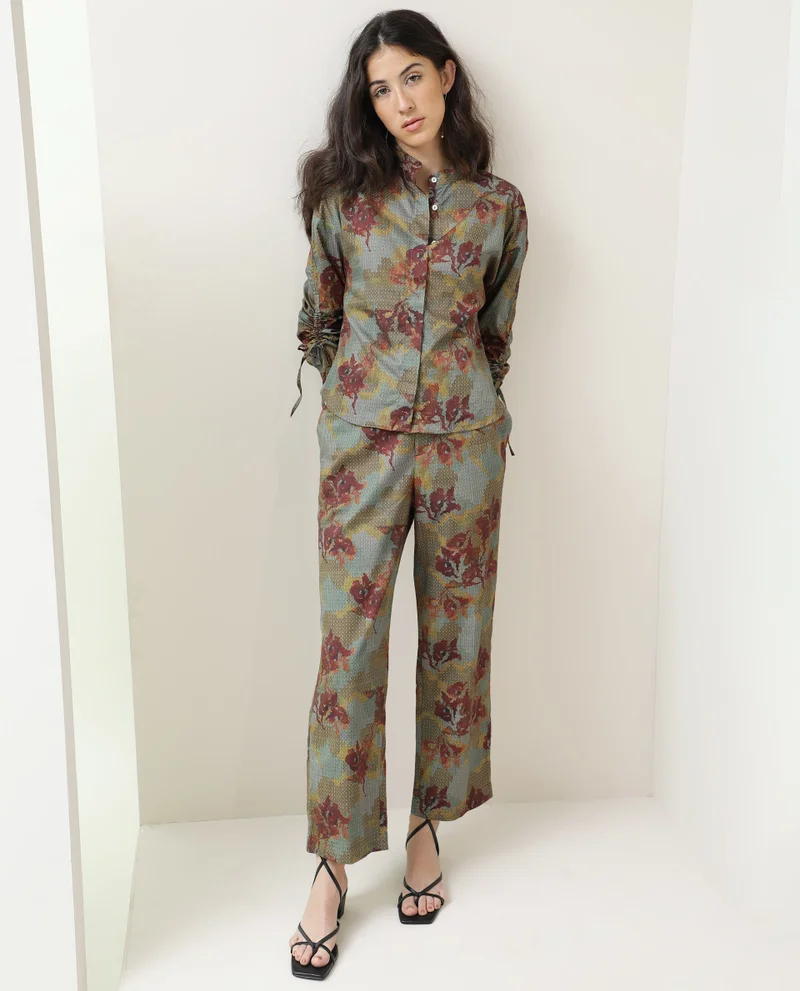 Rareism Women's Tailored Fit Printed Trousers