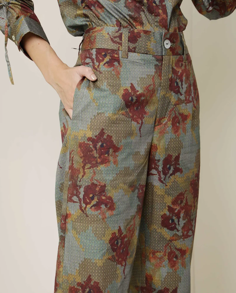 Rareism Women's Tailored Fit Printed Trousers