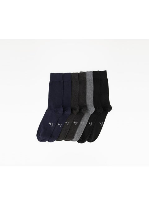 Men 7 Pairs Of Socks, Black and Navy and Gray