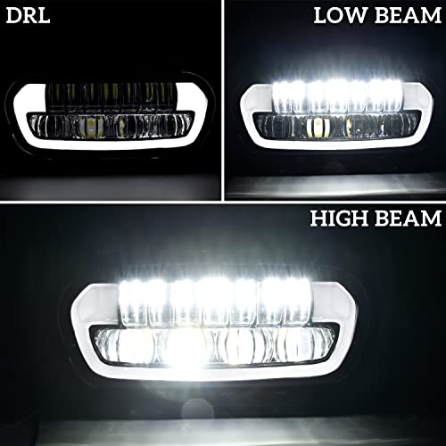 VEISUTOR LED Headlight Kit for Fat Bob 2008-2019, LED Head Light Headlamp Front Light with Mounting Bracket DRL High Low Bean for Harley Davidson Fat Bob 2008-2019 Accessories - Image 3