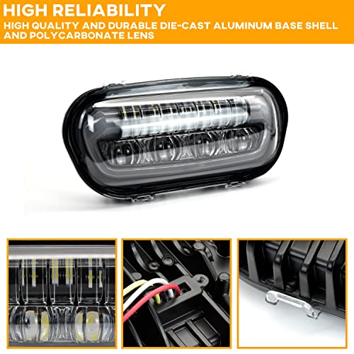 VEISUTOR LED Headlight Kit for Fat Bob 2008-2019, LED Head Light Headlamp Front Light with Mounting Bracket DRL High Low Bean for Harley Davidson Fat Bob 2008-2019 Accessories - Image 5