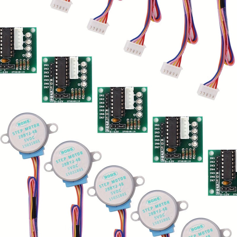 Set Of 5 28BYJ 48 ULN2003 5V Stepper Motor With ULN2003 Driver Board Compatible With Arduino - Image 2