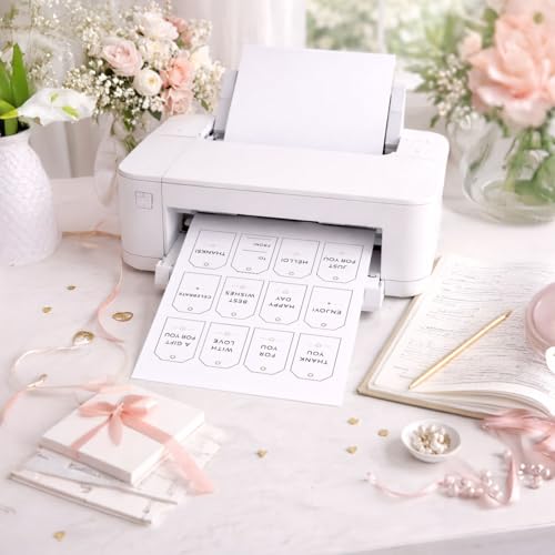 Dashleigh Printable Hang Tag Sticker Labels, 60 Blank White Gift Tag Shaped Stickers 1.75 x 3 Inch for Product Packaging, Small Business Branding - Self-Adhesive Label Sheets for Inkjet Laser Printer - Image 5