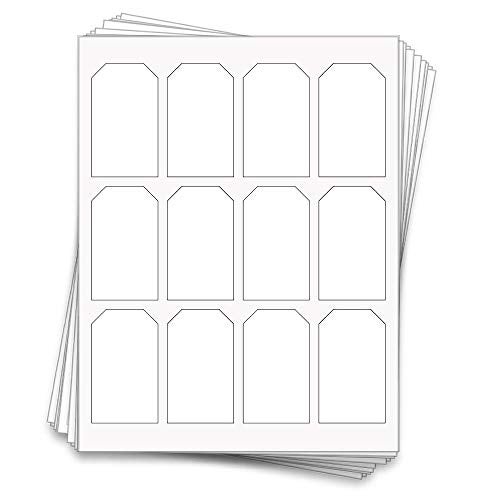 Dashleigh Printable Hang Tag Sticker Labels, 60 Blank White Gift Tag Shaped Stickers 1.75 x 3 Inch for Product Packaging, Small Business Branding - Self-Adhesive Label Sheets for Inkjet Laser Printer - Image 1