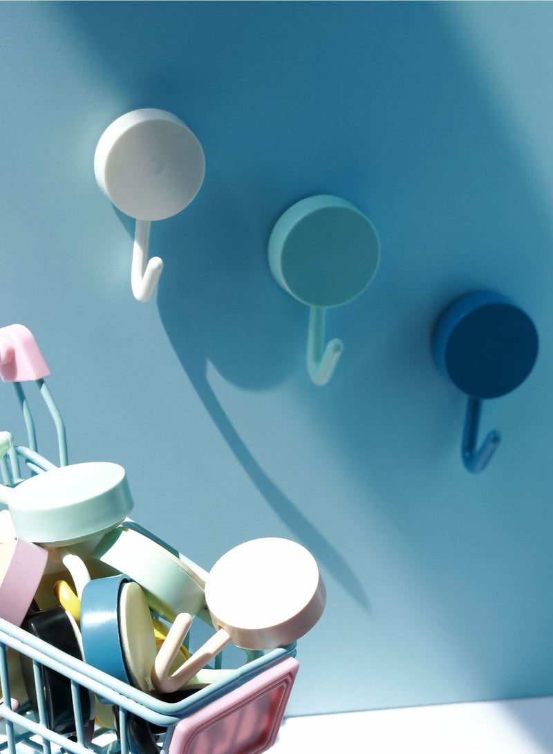 Small round hook, Creative hook, strong adhesive traceless hook,14 pieces and hold 2KG weight  - Image 1