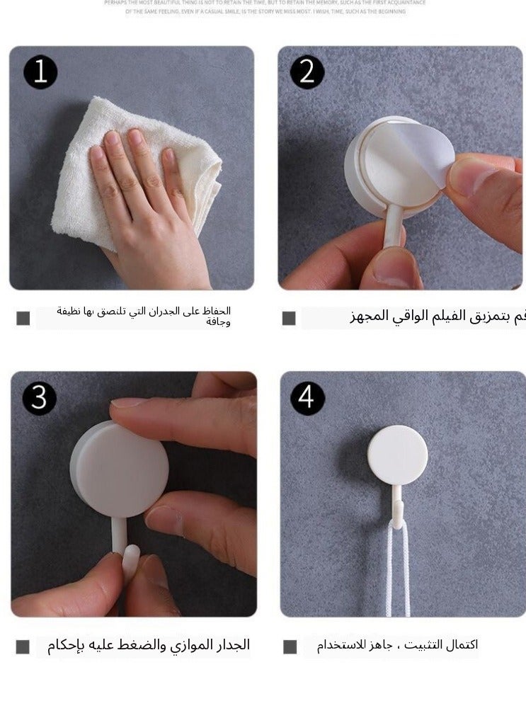 Small round hook, Creative hook, strong adhesive traceless hook,14 pieces and hold 2KG weight  - Image 5