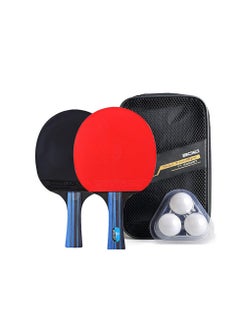 CMGTYYD Ping Pong Paddle Set,Professional Table Tennis Racquets Set with 3 Ping Pong Balls and Case,All-in-One Portable Table Tennis Paddle Premium Rackets Play Anywhere Indoor/Outdoor Family Fun-Long  - Image 1