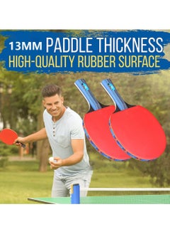 CMGTYYD Ping Pong Paddle Set,Professional Table Tennis Racquets Set with 3 Ping Pong Balls and Case,All-in-One Portable Table Tennis Paddle Premium Rackets Play Anywhere Indoor/Outdoor Family Fun-Long  - Image 3