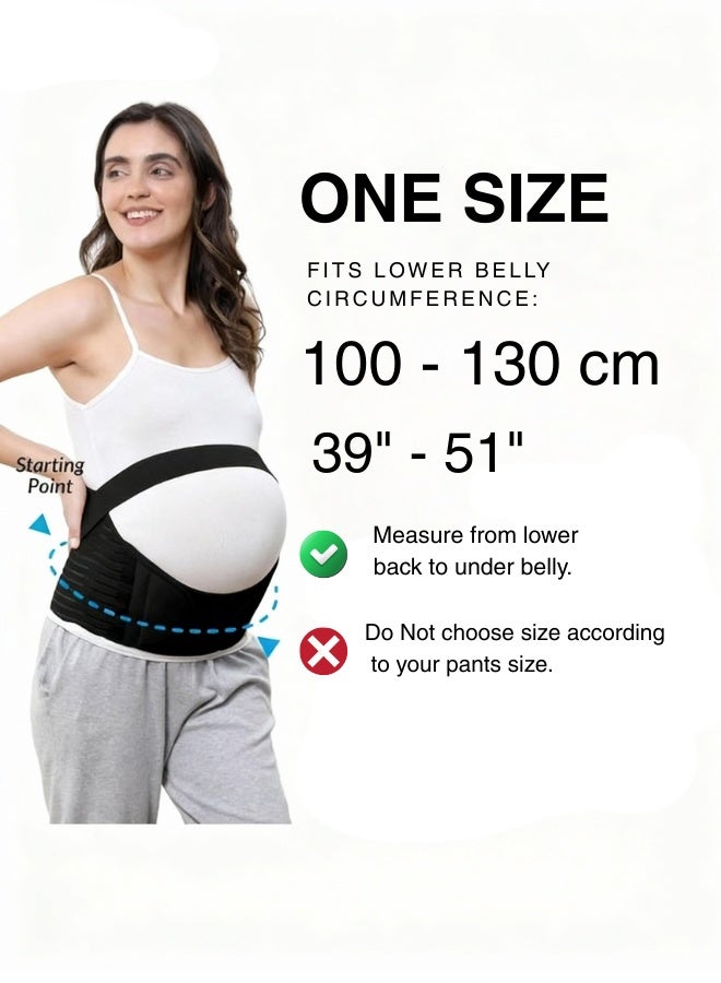 ZAFRA Maternity Belt & Postpartum Belly Belt (3 in 1 Set) - Breathable Pregnancy Support For Back Pain Relief & Recovery - Adjustable (Black) - Image 5