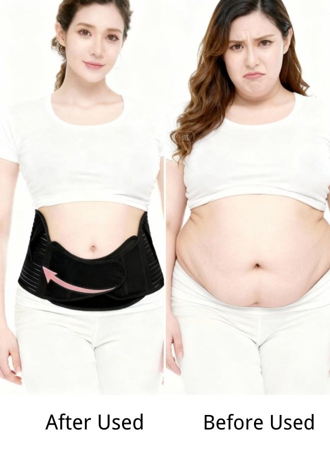 ZAFRA Maternity Belt & Postpartum Belly Belt (3 in 1 Set) - Breathable Pregnancy Support For Back Pain Relief & Recovery - Adjustable (Black) - Image 4
