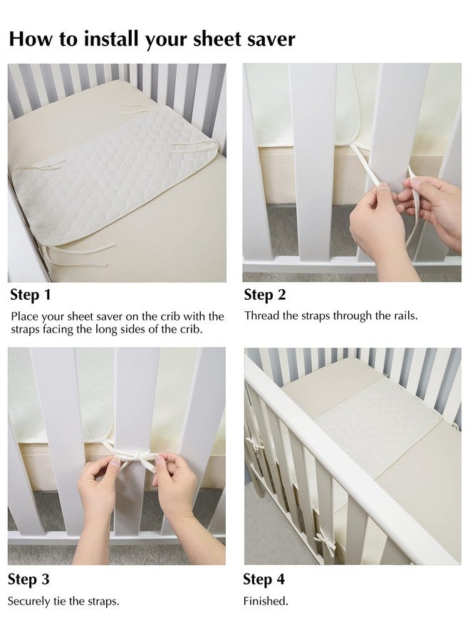 TL Care Waterproof Quilted Sheet Saver Cover Made with Organic Cotton Top Layer, Natural Color, 2 Pack - Image 3