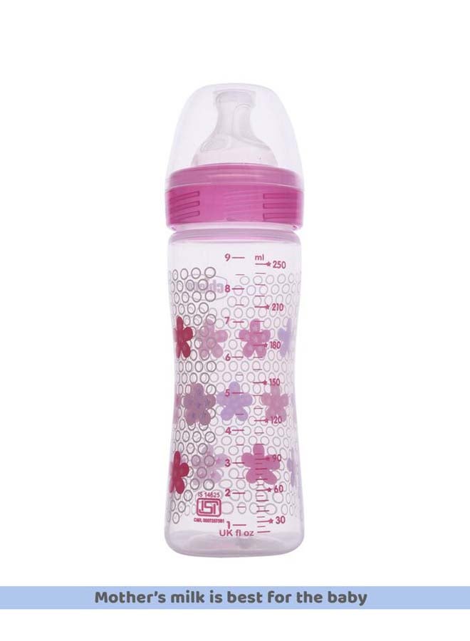 Chicco Well-Being Feeding Bottle (250ml, Medium) 2m+ Medium Flow (Pink) - Image 3