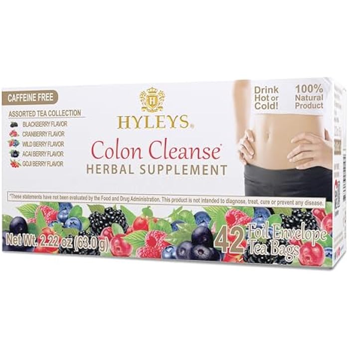 Hyleys Colon Cleanse Tea Assorted Flavors - 42 Tea Bags (1 Pack) - Image 1