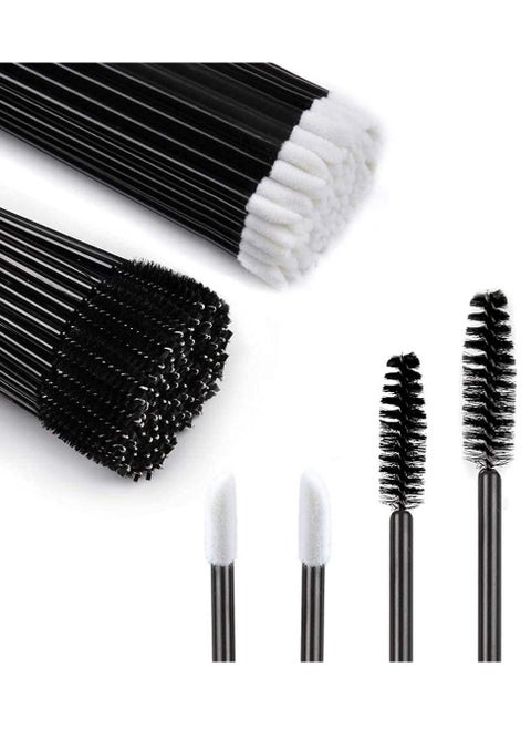 200 Pcs Makeup Applicators Tools Kit, Includes 100 Lipstick Applicators Lip Wands 100 Mascara Wands Eyelash Brush, Eyebrow Extension Lipstick Applicators Makeup Brush Tool Kits