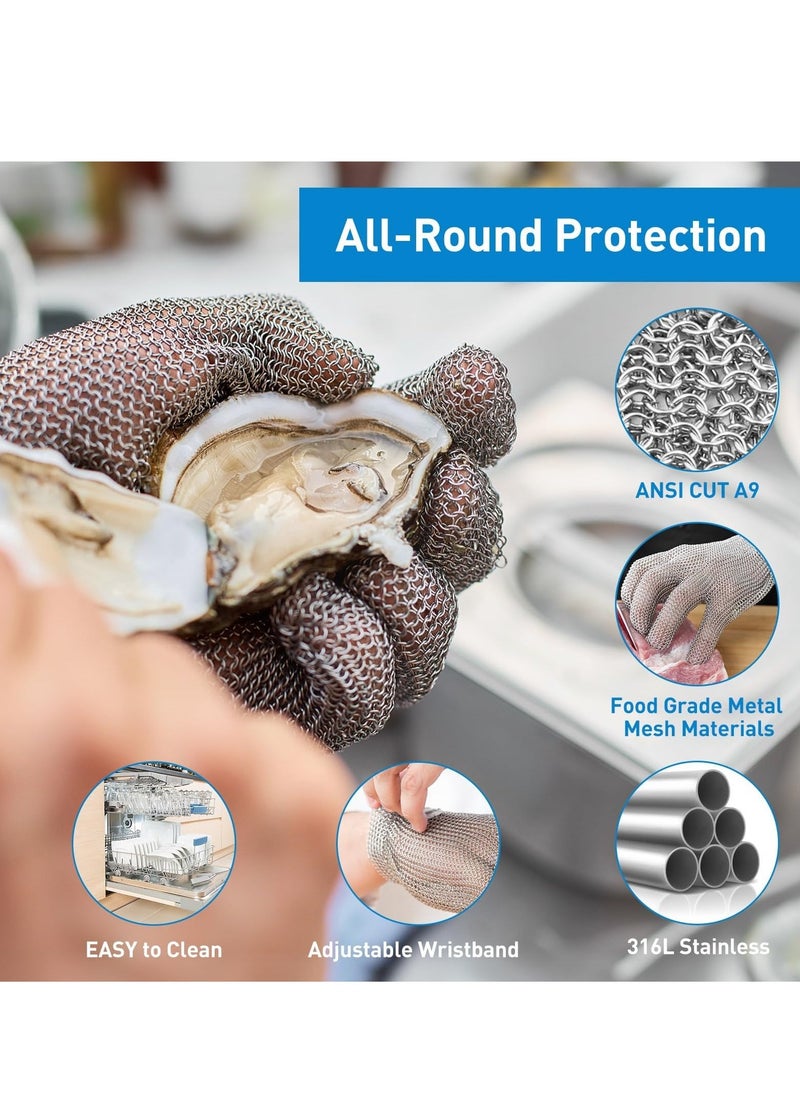 Generic - Cut Resistant Glove Stainless Steel Upgrade Mesh for Cutting Butcher Safety Work Cooking, Wood Carving, Meat Fishing, Durable Men or Women M - Image 1