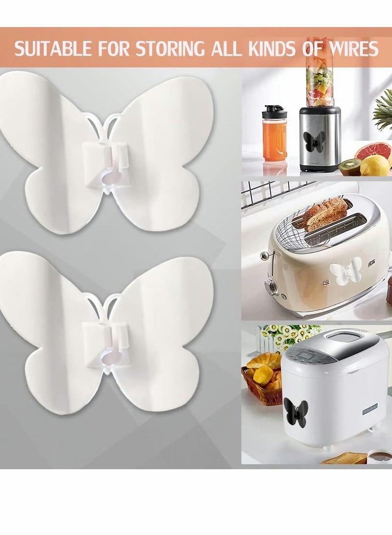 SYOSI 4Pcs Cord Organizer, Wire Holder Organizer to Stick on Home Appliances, Clip for Coffee Maker Stirrer Air Fryer (Black,White) - Image 3