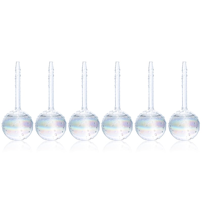 Mission Gallery Clear Plant Watering Globes Set of 6 - Small Self Watering Globes for Indoor & Outdoor Plants - Automatic, Glass Watering Bulbs for Daily Use, Plant Watering Devices - Image 1