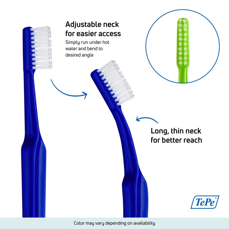 TePe Implant Orthodontic Soft Toothbrush â€“ Extra Narrow Brush Head Thin Neck 1Pk - Image 4