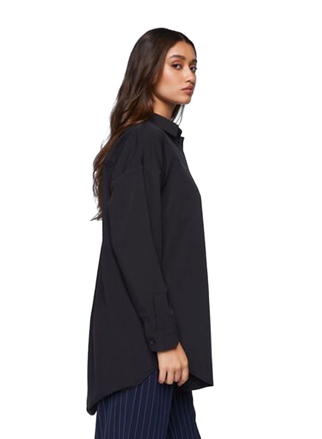 FOREVER 21 Oversized Longline Poplin Shirt - Image 2