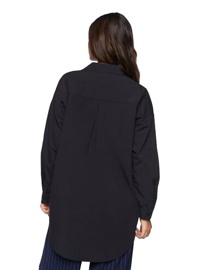 FOREVER 21 Oversized Longline Poplin Shirt - Image 3