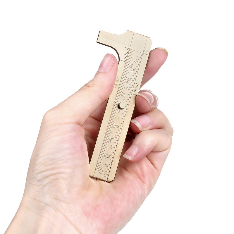 Juland Retro Vernier Caliper Copper Alloy Mini Brass Sliding Pocket Caliper Metal Double Scale for Measuring Gemstones and Jewelry Components Bead Wire Guitar Repair 80 mm /3.15" - Image 2