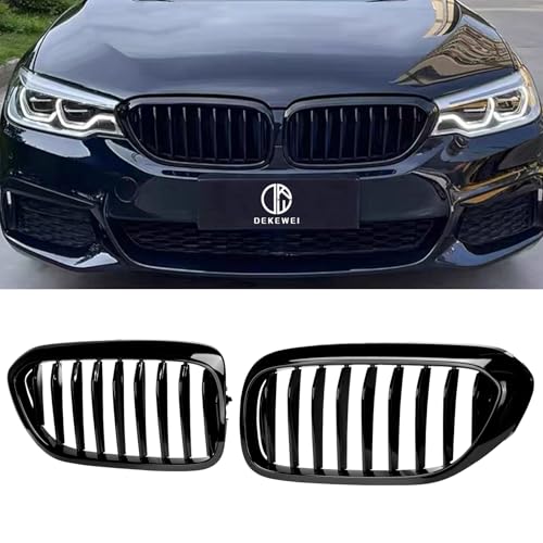 DEKEWEI G30 Grille,Single Slat Gloss Black Kidney Grill Compatible with BMW 2017-2020 5 Series G30 G31 F90 (M5) 530e 530e xDrive 530i 530i xDrive 540i 540i xDrive 550i xDrive ABS Black Kidney Grill - Image 1