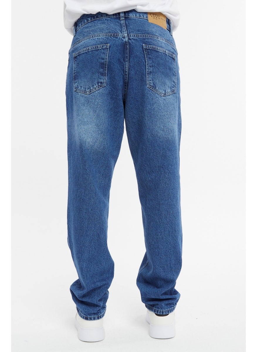 Cedy Denim - بنطلون جينز رجالي فضفاض بخصر عالٍ وقصّة واسعة - C352 - Image 1